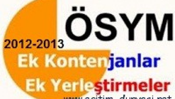 Üniversite Ek Yerleştirme Kılavuzu (Ek Kontenjan) ÖSYM 27 Eylül 2012