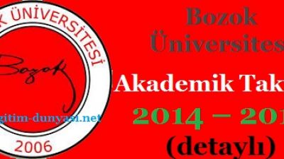 Bozok Üniversitesi Akademik Takvim 2014 – 2015 (detaylı)