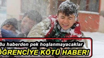 2015 Yarıyıl Tatilinde Öğrencilere Kötü Hava Haberi