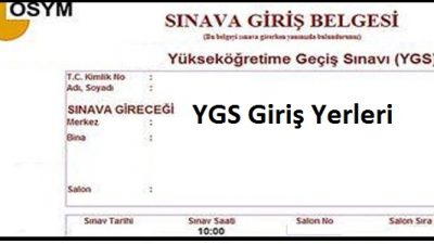 Ygs Giriş Belgeleri Yayımlandı 2015