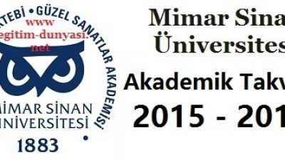 Mimar Sinan Üniversitesi Akademik Takvim 2015 2016