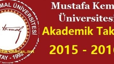 Mustafa Kemal Üniversitesi Akademik Takvim 2015 2016