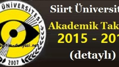 Siirt Üniversitesi Akademik Takvim 2015 2016