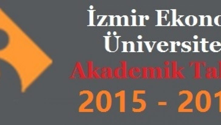 İzmir Ekonomi Üniversitesi Akademik Takvim 2015 2016