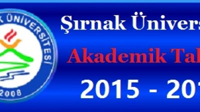 Şırnak Üniversitesi Akademik Takvim 2015 2016